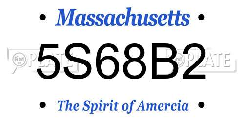 5S68B2 Massachusetts License Plate