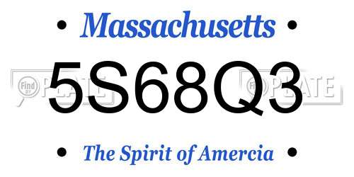 5S68Q3 Massachusetts License Plate