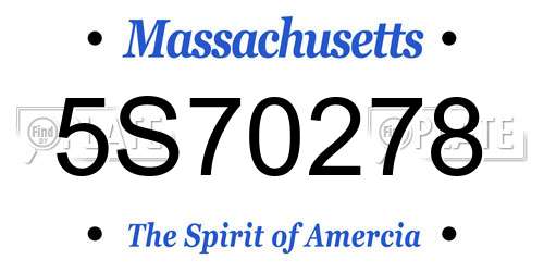 5S70278 Massachusetts License Plate