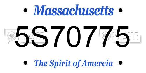 5S70775 Massachusetts License Plate