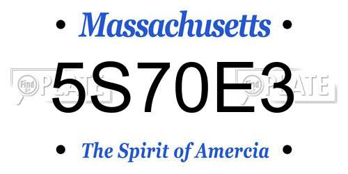 5S70E3 Massachusetts License Plate