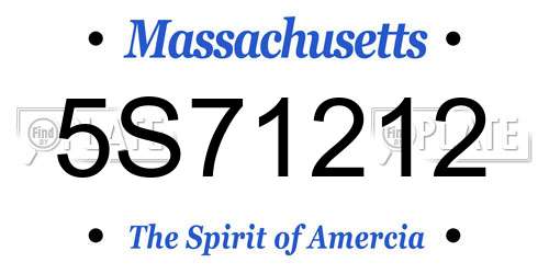 5S71212 Massachusetts License Plate