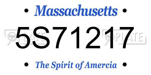 5S71217 Massachusetts License Plate