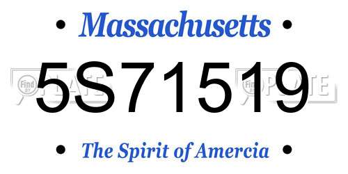 5S71519 Massachusetts License Plate