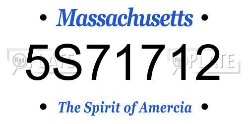 5S71712 Massachusetts License Plate