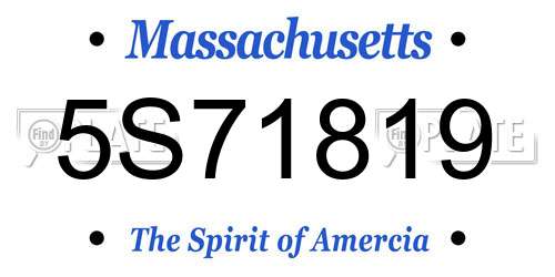 5S71819 Massachusetts License Plate