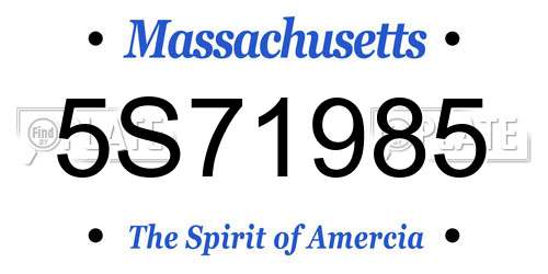 5S71985 Massachusetts License Plate