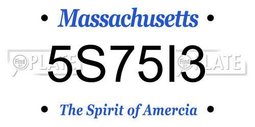 5S75I3 Massachusetts License Plate