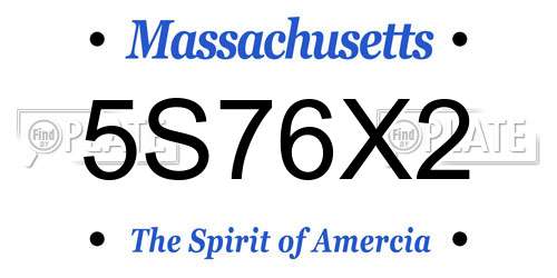 5S76X2 Massachusetts License Plate