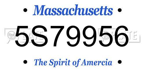 5S79956 Massachusetts License Plate