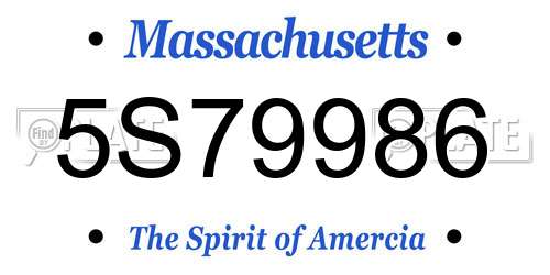 5S79986 Massachusetts License Plate