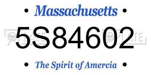 5S84602 Massachusetts License Plate