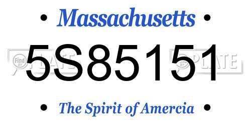 5S85151 Massachusetts License Plate