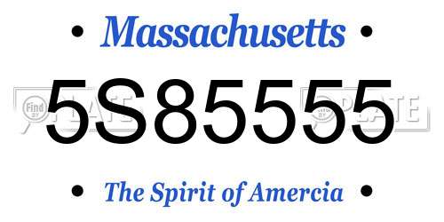 5S85555 Massachusetts License Plate