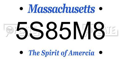 5S85M8 Massachusetts License Plate