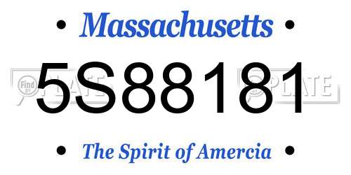 5S88181 Massachusetts License Plate