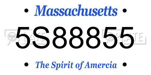 5S88855 Massachusetts License Plate