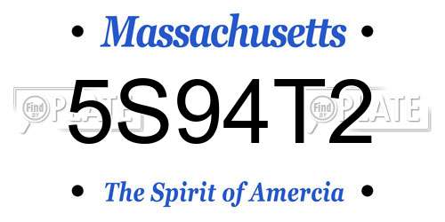 5S94T2 Massachusetts License Plate