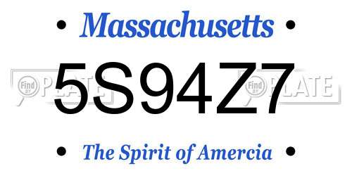 5S94Z7 Massachusetts License Plate