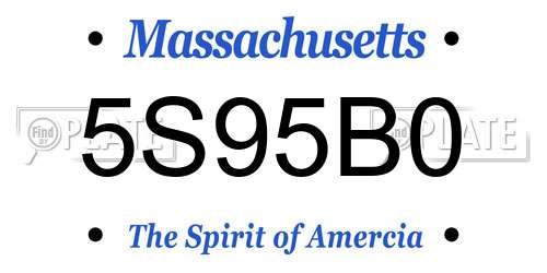 5S95B0 Massachusetts License Plate