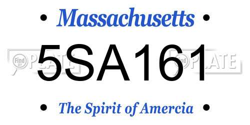 5SA161 Massachusetts License Plate