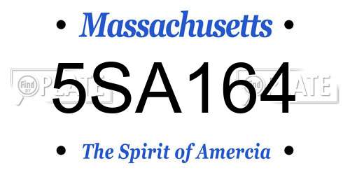 5SA164 Massachusetts License Plate