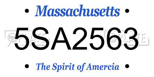 5SA2563 Massachusetts License Plate