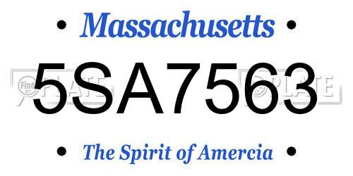 5SA7563 Massachusetts License Plate