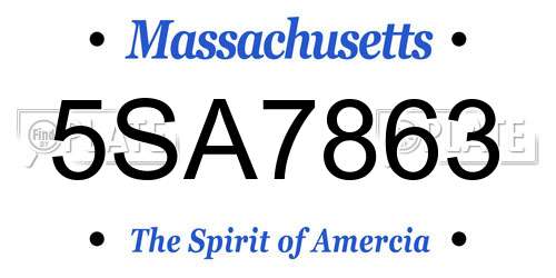 5SA7863 Massachusetts License Plate