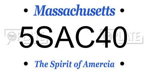 5SAC40 Massachusetts License Plate