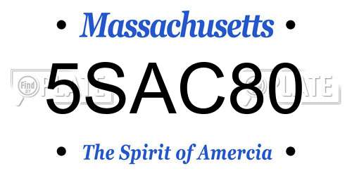 5SAC80 Massachusetts License Plate