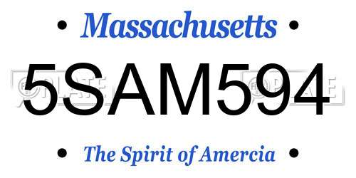 5SAM594 Massachusetts License Plate