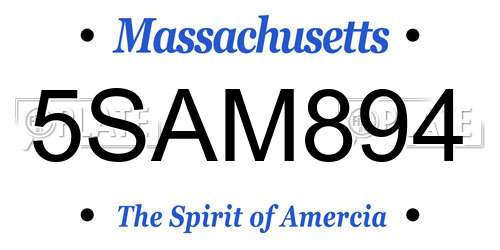 5SAM894 Massachusetts License Plate