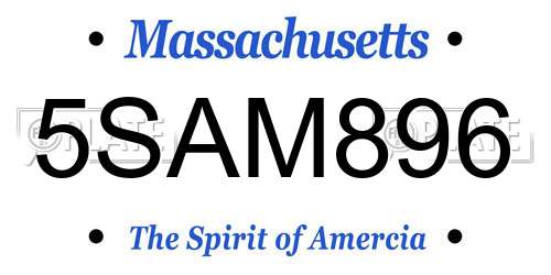 5SAM896 Massachusetts License Plate