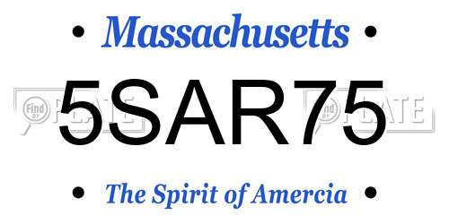 5SAR75 Massachusetts License Plate