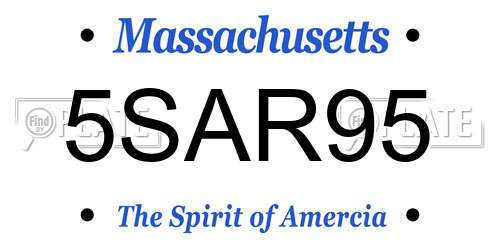 5SAR95 Massachusetts License Plate