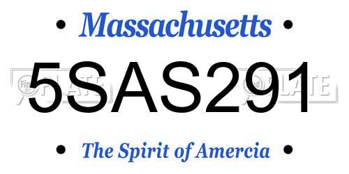 5SAS291 Massachusetts License Plate