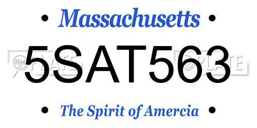 5SAT563 Massachusetts License Plate