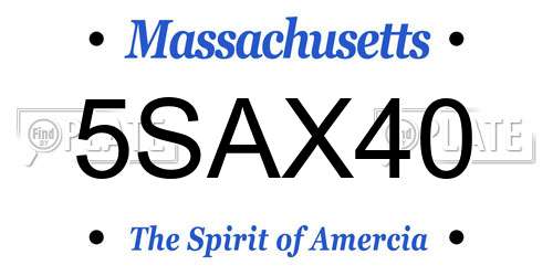 5SAX40 Massachusetts License Plate