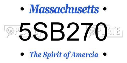 5SB270 Massachusetts License Plate