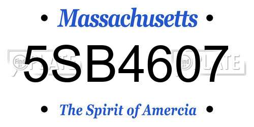 5SB4607 Massachusetts License Plate