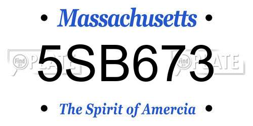 5SB673 Massachusetts License Plate