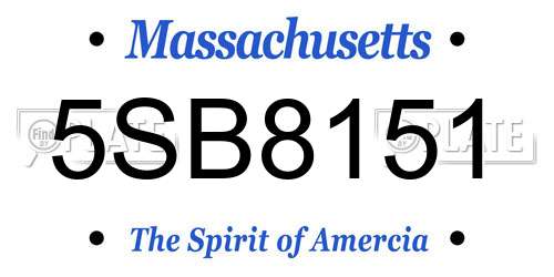 5SB8151 Massachusetts License Plate