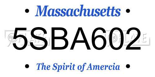 5SBA602 Massachusetts License Plate
