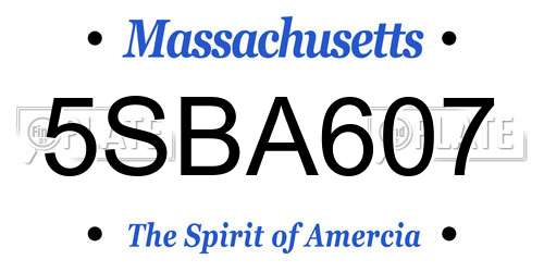 5SBA607 Massachusetts License Plate