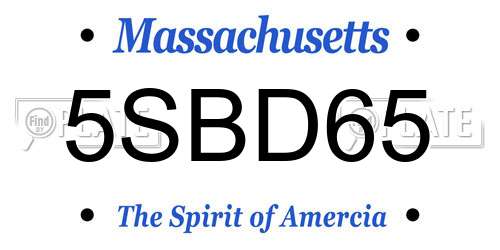5SBD65 Massachusetts License Plate