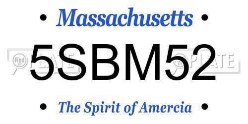 5SBM52 Massachusetts License Plate