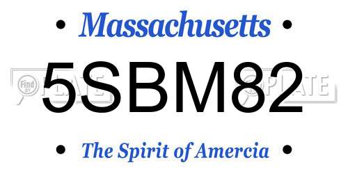 5SBM82 Massachusetts License Plate