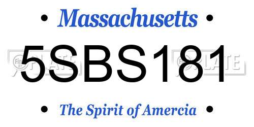 5SBS181 Massachusetts License Plate