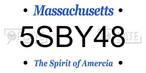 5SBY48 Massachusetts License Plate